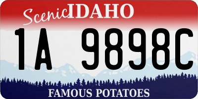 ID license plate 1A9898C