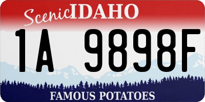 ID license plate 1A9898F