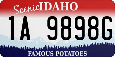 ID license plate 1A9898G