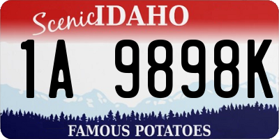 ID license plate 1A9898K