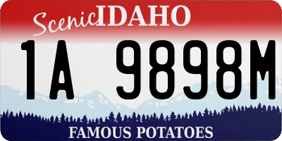 ID license plate 1A9898M