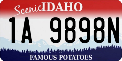ID license plate 1A9898N