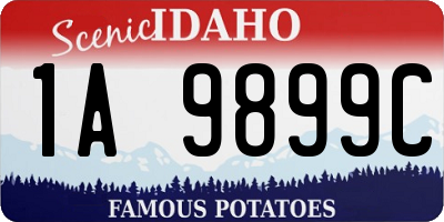 ID license plate 1A9899C
