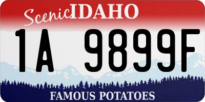 ID license plate 1A9899F