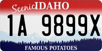ID license plate 1A9899X