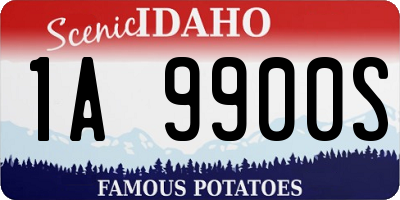 ID license plate 1A9900S