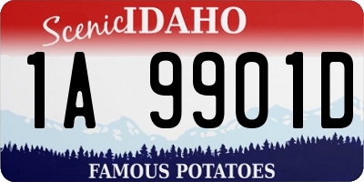 ID license plate 1A9901D