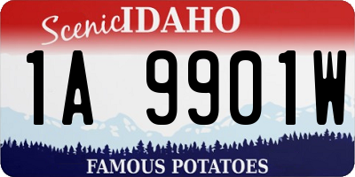 ID license plate 1A9901W