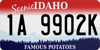 ID license plate 1A9902K