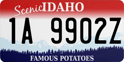 ID license plate 1A9902Z