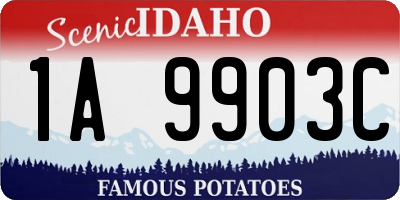 ID license plate 1A9903C
