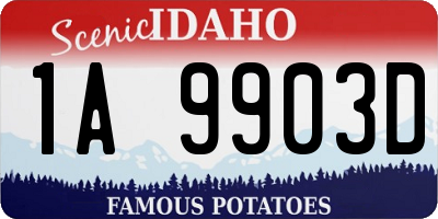 ID license plate 1A9903D