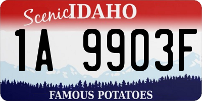 ID license plate 1A9903F