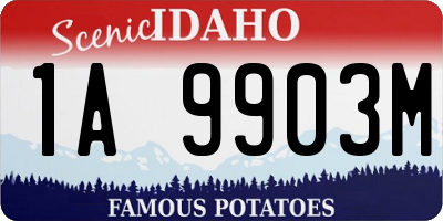 ID license plate 1A9903M