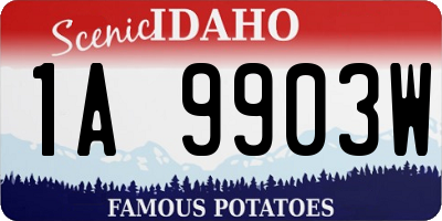 ID license plate 1A9903W