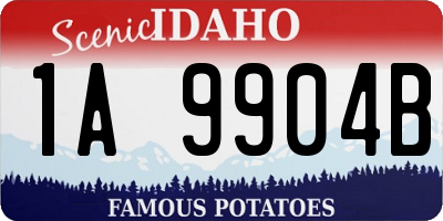 ID license plate 1A9904B