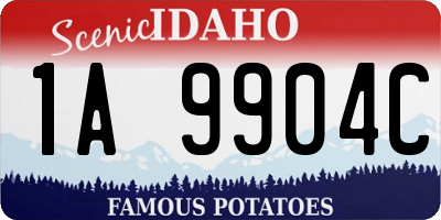 ID license plate 1A9904C