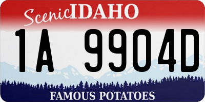 ID license plate 1A9904D