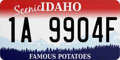 ID license plate 1A9904F
