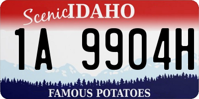 ID license plate 1A9904H