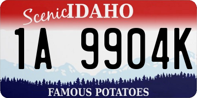 ID license plate 1A9904K