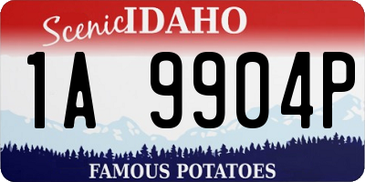 ID license plate 1A9904P