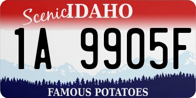 ID license plate 1A9905F