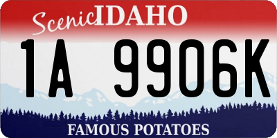 ID license plate 1A9906K