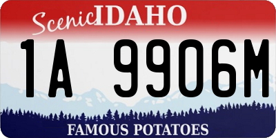 ID license plate 1A9906M