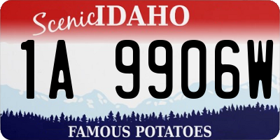 ID license plate 1A9906W