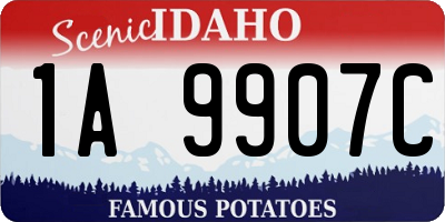 ID license plate 1A9907C