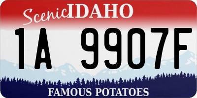 ID license plate 1A9907F