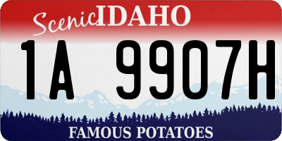 ID license plate 1A9907H