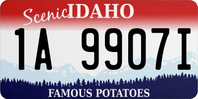 ID license plate 1A9907I