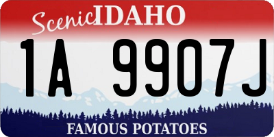 ID license plate 1A9907J