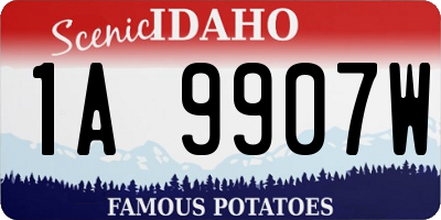 ID license plate 1A9907W