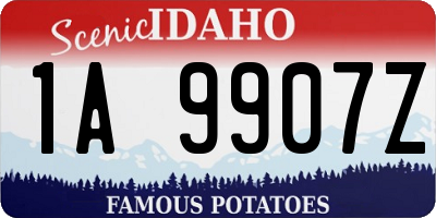 ID license plate 1A9907Z