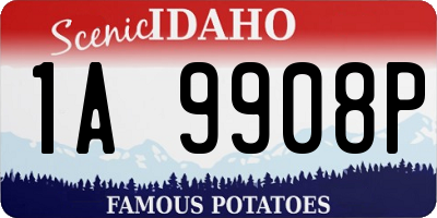 ID license plate 1A9908P