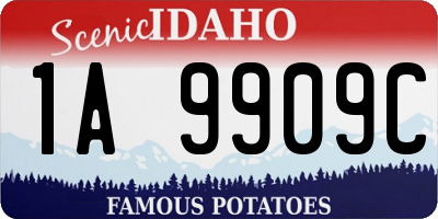 ID license plate 1A9909C
