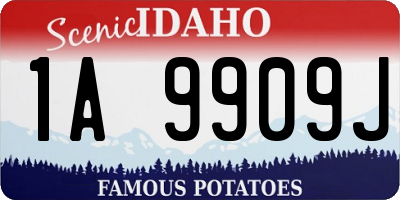 ID license plate 1A9909J