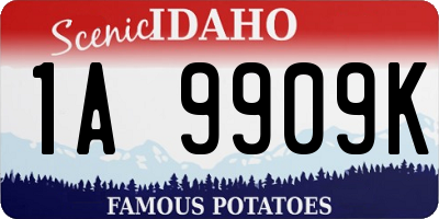 ID license plate 1A9909K