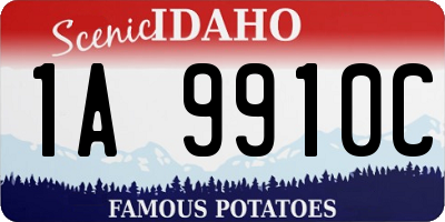 ID license plate 1A9910C
