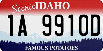 ID license plate 1A9910D