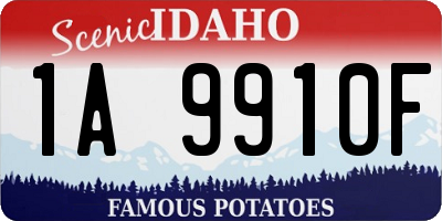 ID license plate 1A9910F