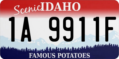 ID license plate 1A9911F