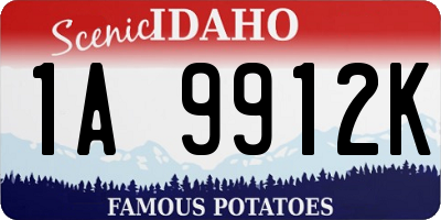 ID license plate 1A9912K