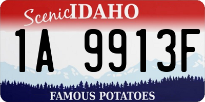 ID license plate 1A9913F