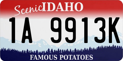 ID license plate 1A9913K