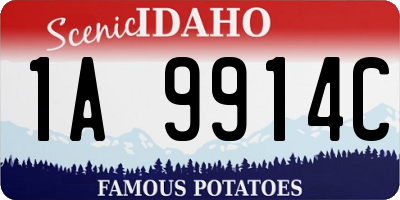 ID license plate 1A9914C