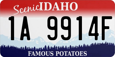 ID license plate 1A9914F